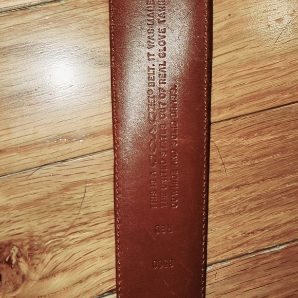 VINTAGE COACH RED LEATHER BELT SIZE LARGE 35-36" - Picture 12 of 16